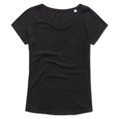 T-Shirt Sharon Oversized Slub Crew Neck colore black opal taglia S