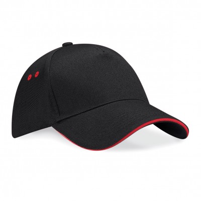 Cappelli Ultimate 5 Panel Cap - Sandwich Peak colore black/classic red taglia UNICA