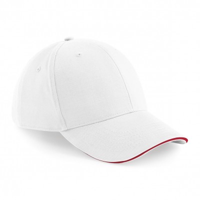 Cappelli Athleisure 6 Panel Cap colore white/classic red taglia UNICA