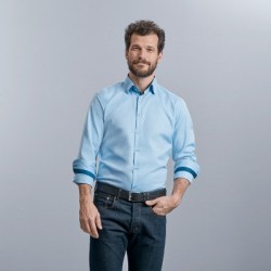 Camicie Men´s Long Sleeve Tailored Contrast Herringbone Shirt
