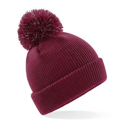 Cappelli Junior Reflective Bobble Beanie colore burgundy taglia UNICA