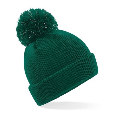 Cappelli Junior Reflective Bobble Beanie colore bottle Green taglia UNICA