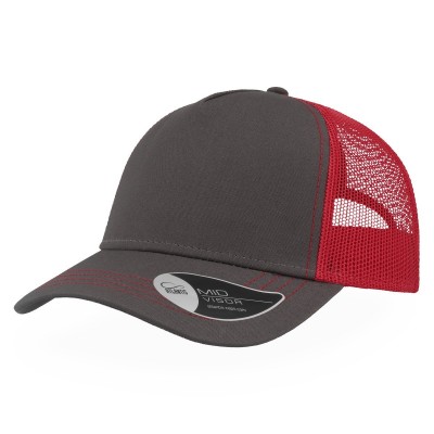 Cappelli Rapper Canvas colore dark grey-red taglia UNICA