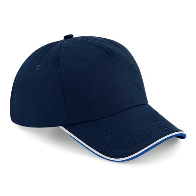 Cappelli Aut. 5 Panel Cap - Piped Peak colore french navy/bright royal/white taglia UNICA