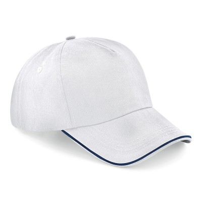 Cappelli Aut. 5 Panel Cap - Piped Peak colore white/french navy taglia UNICA