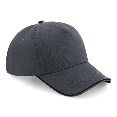 Cappelli Aut. 5 Panel Cap - Piped Peak colore graphite grey/black taglia UNICA