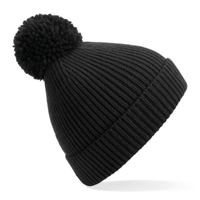 Cappelli Engineered Knit Ribbed Pom Pom Beanie colore black taglia UNICA