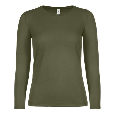 T-Shirt B&C #E150 LSL /women colore urban khaki taglia XS