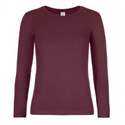 T-Shirt B&C #E190 LSL /women colore burgundy taglia XXL