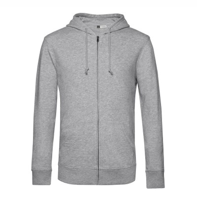 Felpe Organic Zipped Hood colore heather grey taglia XS