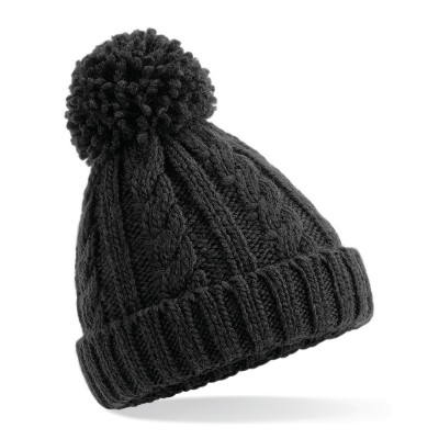 Cappelli Junior Cable Knit Melange Beanie colore black taglia UNICA