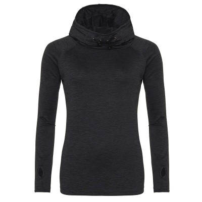 Felpe Girlie Cool Cowl Neck Top colore Black Slate Melange taglia S