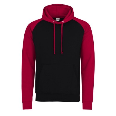 Felpe Kids Baseball Hoodie colore jet black/fire red taglia XS