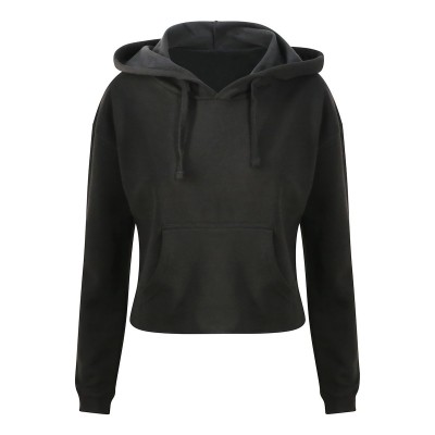 Felpe Girlie Cropped Hoodie colore jet black taglia XS