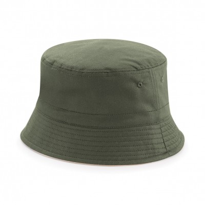 Cappelli Reversible Bucket Hat colore olive green/stone taglia S/M