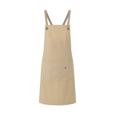 Ho.Re.Ca. Bib Apron With Crossed Ribbons And Big Pocket colore pebble grey taglia UNICA
