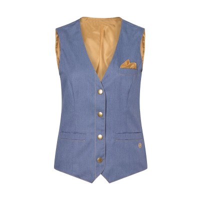 Ho.Re.Ca. Ladies' Waistcoat Jeans 1892 Illinois colore vintage blue taglia 36
