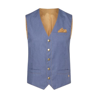 Ho.Re.Ca. Men's Waistcoat Jeans 1892 Missouri colore vintage blue taglia 46