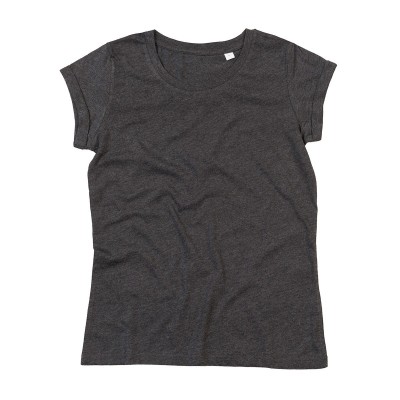 T-Shirt Women's Roll Sleeve T colore charcoal grey melange taglia S
