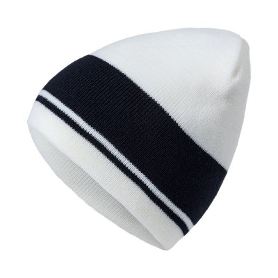 Cappelli Knitted Beanie colore off-white/navy taglia UNICA