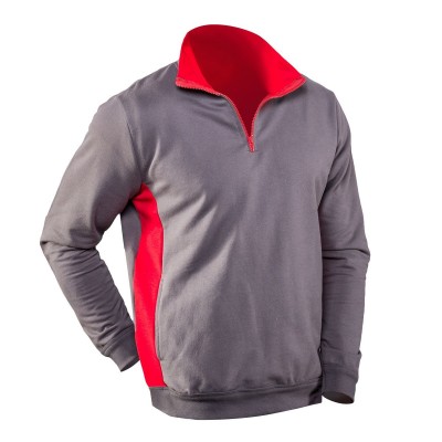 Felpe Contrast half zip sweat colore dark grey/red taglia M
