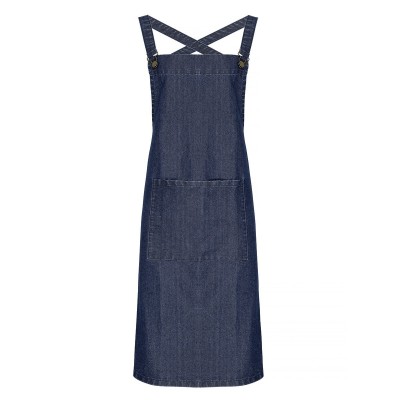 Ho.Re.Ca. Cross Back 'Barista' Bib Apron colore indigo denim taglia UNICA