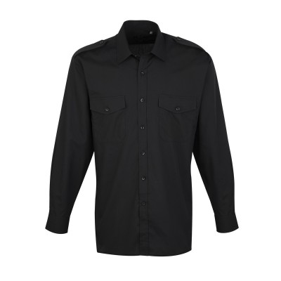 Camicie Men's Long Sleeve Pilot Shirt colore black taglia S