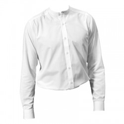 Camicie Banded Collar 'Grandad' Long Sleeve Shirt colore white taglia XS
