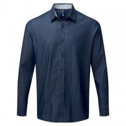 Camicie Men's Denim-Pindot Long Sleeve Shirt 2