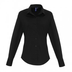 Camicie Ladies'? Stretch FitCotton Poplin Long Sleev Shirtt colore black taglia XS