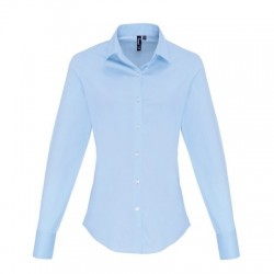 Camicie Ladies' Stretch FitCotton Poplin Long Sleev Shirtt 2