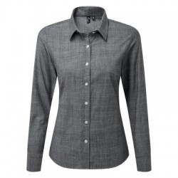 Camicie Women's Cotton Slub Chambray Long Sleeve Shirt 2
