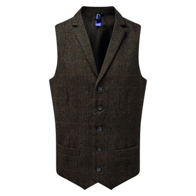 Ho.Re.Ca. Ladies' Herringbone Waistcoat colore brown check taglia XS