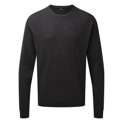 Felpe Men's Crew Neck Cotton Rich Knitted Sweater colore charcoal taglia XXL