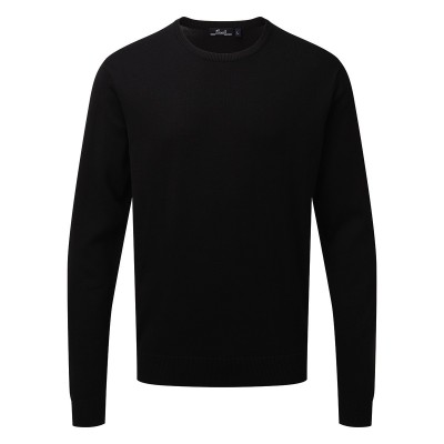 Felpe Men's Crew Neck Cotton Rich Knitted Sweater colore black taglia XXS