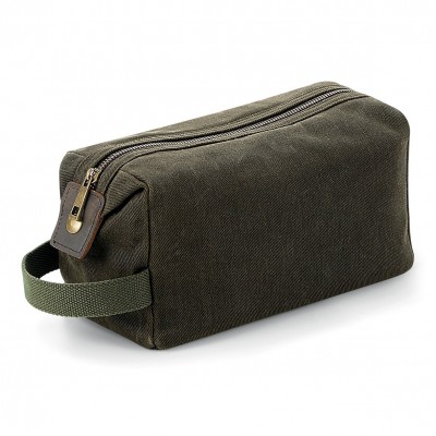 Borse Heritage Waxed Canvas Wash Bag colore olive green taglia UNICA