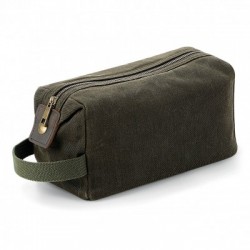 Borse Heritage Waxed Canvas Wash Bag colore olive green taglia UNICA