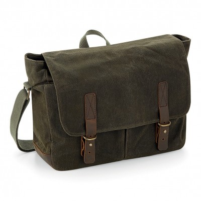 Borse Heritage Waxed Canvas Messenger colore olive green taglia UNICA