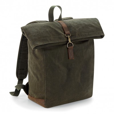 Borse Heritage Waxed Canvas Backpack colore olive green taglia UNICA