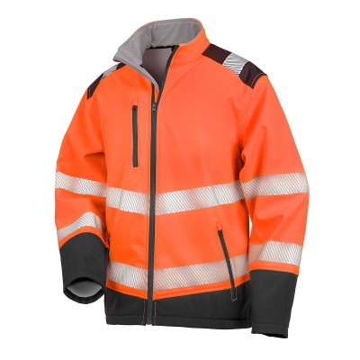 Soft shell Printable Ripstop Safety Softshell colore orange
