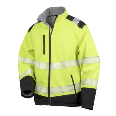 Soft shell Printable Ripstop Safety Softshell colore yellow