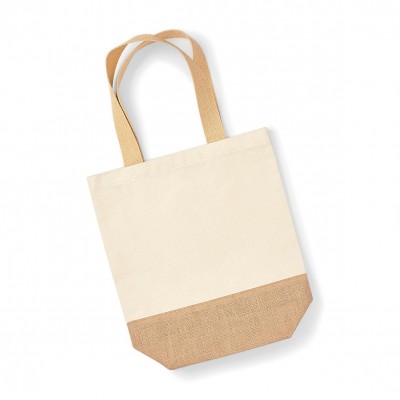 Borse Jute Base Canvas Shopper colore natural taglia UNICA