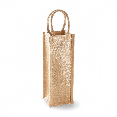Borse Shimmer Jute Bottle Bag