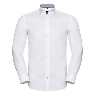 Camicie Men´s Long Sleeve Tailored Contrast Herringbone Shirt